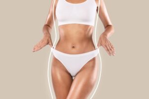 A cropped shot of a woman's torso after using BHRT for weight loss